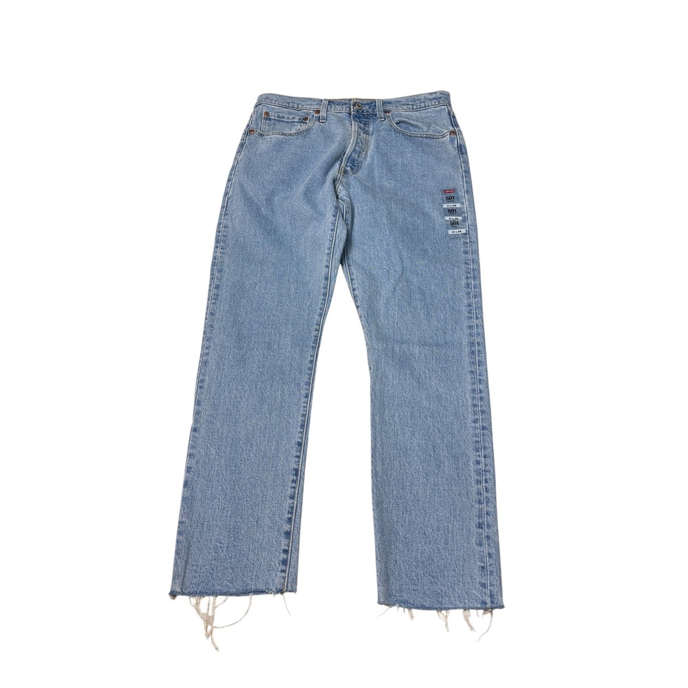 NWT Levis 501 Skinny Jeans Light Wash Button Fly Raw Hem Womens 31x28 29502-0147